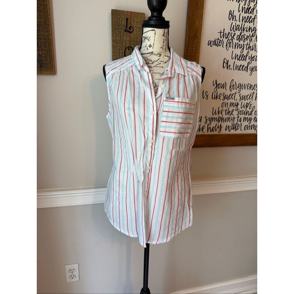 Columbia Sportswear Co. Women's Striped Sleeveless Shirt Multicolor Small